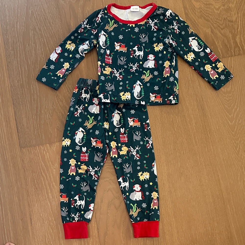 Festive Green Kids Pajamas